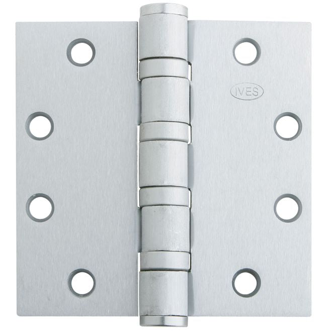 Ives Commercial 5BB1HW412630NRP 4-1/2" x 4-1/2" Five Knuckle Ball Bearing Heavy Weight Hinge Satin Stainless Steel Finish