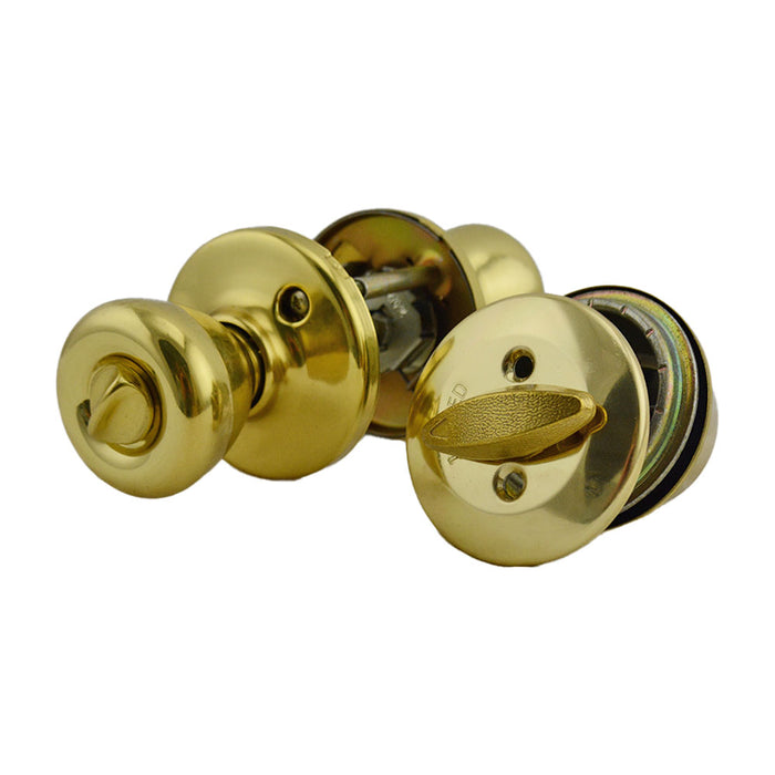 Kwikset 690T-3V1 Combo Keyed Entry Tylo Knob with Single Cylinder Deadbolt with New Chassis with RCAL Latch and RCS Strike Bright Brass Finish