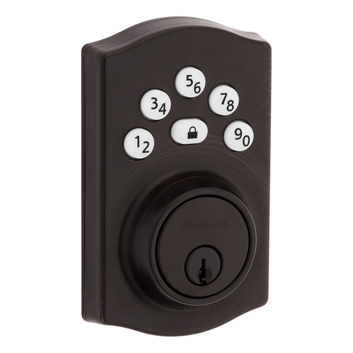 Kwikset 9240TRL-11P Traditional Powerbolt Electronic SmartCode Deadbolt with RCAL Latch and RCS Strike Venetian Bronze Finish