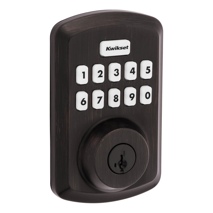 Kwikset 9250TRS-11PS Transitional Powerbolt 2 Electronic SmartCode Deadbolt SmartKey with RCAL Latch and RCS Strike Venetian Bronze Finish