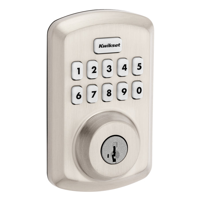 Kwikset 9250TRS-15S Transitional Powerbolt 2 Electronic SmartCode Deadbolt SmartKey with RCAL Latch and RCS Strike Satin Nickel Finish