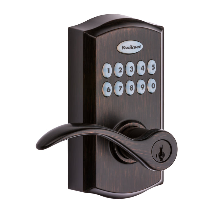 Kwikset 955PML-11PS Pembroke Lever Commercial Grade Electronic Smartcode Lever Lock with SmartKey Venetian Bronze Finish