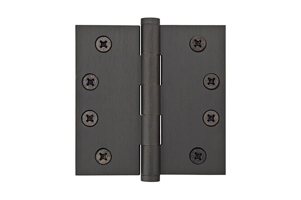Emtek 96214US10B Pair of 4" x 4" Square Solid Brass Heavy Duty Hinges Oil Rubbed Bronze Finish