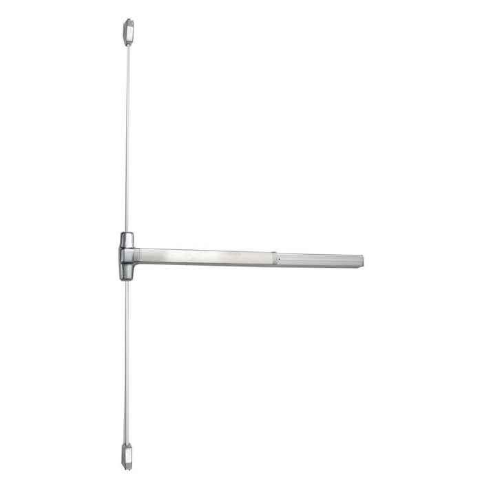 Von Duprin 9927EO26D4 4' Surface Vertical Rod Grooved Case Exit Device; 626 Satin Chrome Finish
