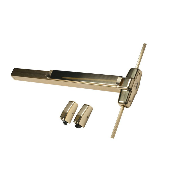 Von Duprin 9927EO33 3' Surface Vertical Rod Grooved Case Exit Device; 605 Bright Brass Finish