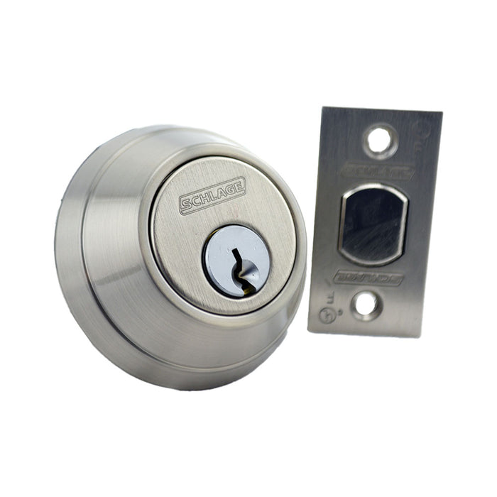 Schlage Commercial B662P619 Grade 1 Double Cylinder Deadbolt C Keyway with 12296 Latch and 10094 Strike Satin Nickel Finish
