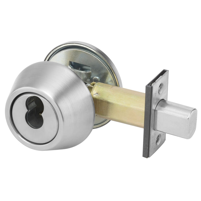 Yale Commercial D212626SCHC Single Cylinder Grade 2 Deadbolt with D34 Latch and D243 Strike and Schlage C Keyway US26D (626) Satin Chrome Finish