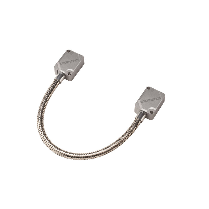 Locknetics DCHD16 16" Heavy Duty Door Cord with Aluminum Boxes; Stainless Steel Cable Silver Finish