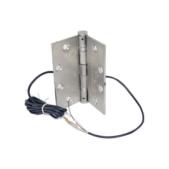 Command Access ETH8W4545630BB79 4-1/2" x 4-1/2" Electric 8 Wire BB1279 Steel Base Hinge US32D Satin Stainless Steel Finish