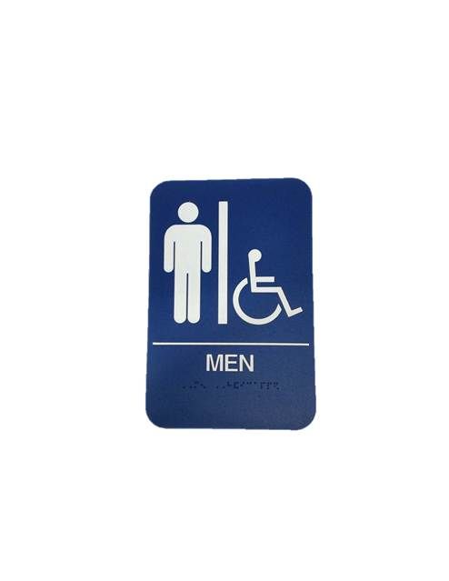 Don-Jo HS907001 Men's / Handicap ADA Blue Bathroom Sign Blue Finish
