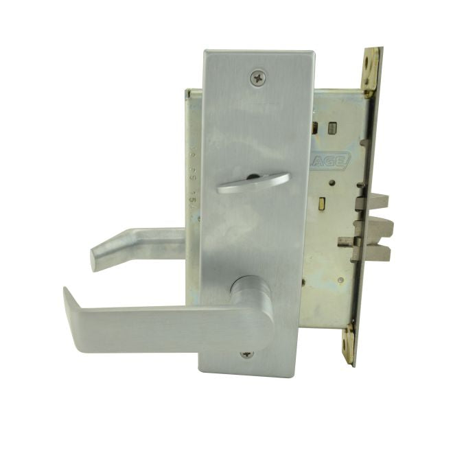 Schlage Commercial L9453P06N626 Entry / Office with Deadbolt Mortise Lock C Keyway with 06 Lever and N Escutcheon Satin Chrome Finish