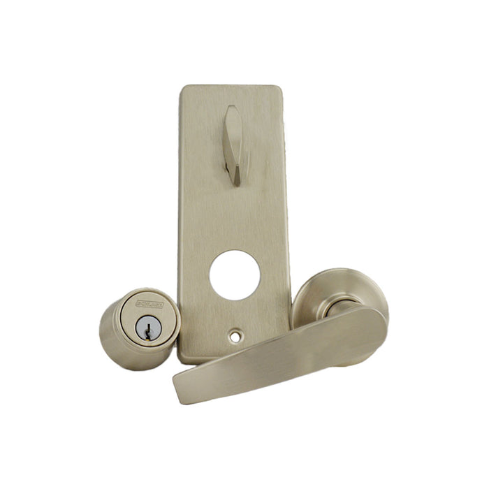 Schlage Commercial S210PJUP619 S200 Series Interconnected Entry Single Locking Jupiter Lever C Keyway with 16-481 Latch 10-109 Strike Satin Nickel Finish