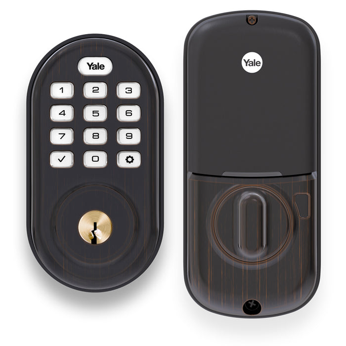 Yale Real Living YRD216HA210BP Assure Lock Push Button Deadbolt with ZigBee US10BP Oil Rubbed Bronze Permanent Finish