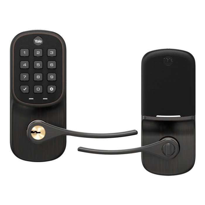 Yale Real Living YRL216CBA10BP Connected by August Assure Lever Keypad Keyed Entry Lock US10BP Oil Rubbed Bronze Permanent Finish