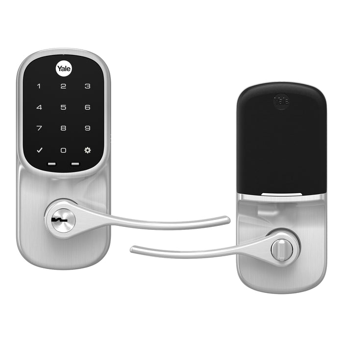 Yale Real Living YRL226NR619 Standalone Assure Lever Touchscreen Keyed Entry Lock with Kwikset Keyway Satin Nickel Finish