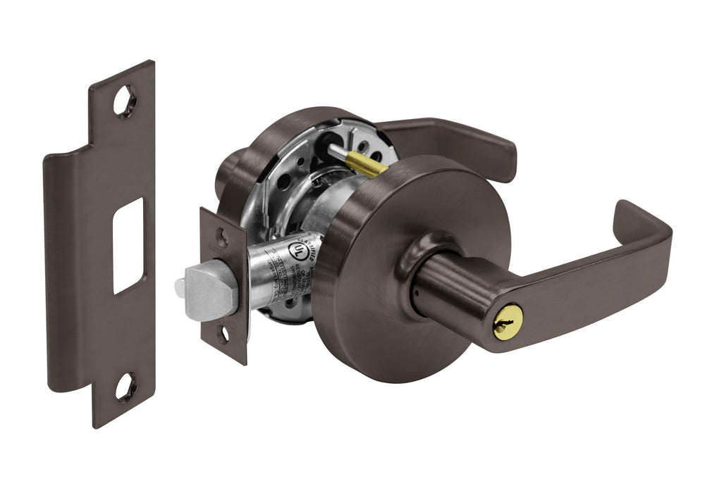 Lever Lock with L Lever and L Rose, Oil Rubbed Bronze Finish