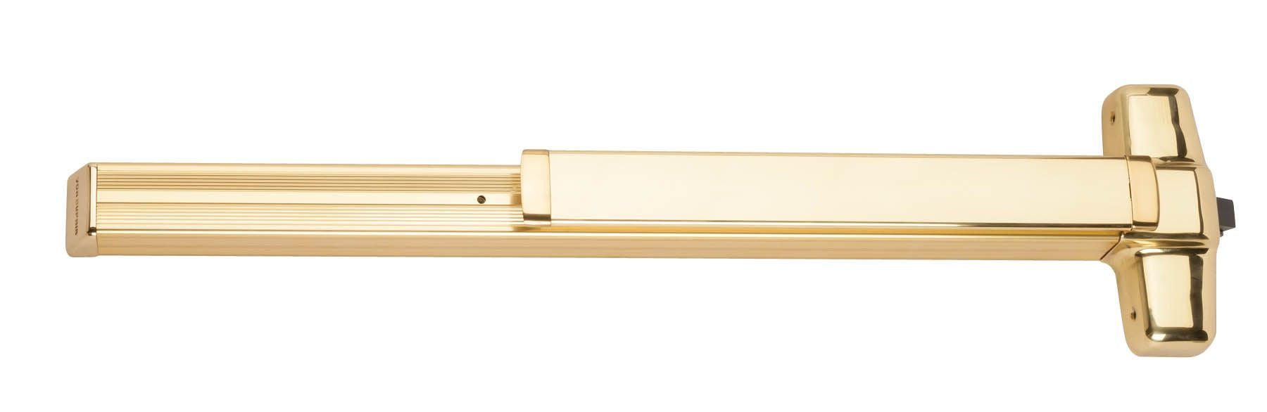 Rim Grooved Case Exit Device; 605 Bright Brass Finish