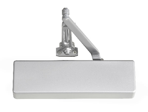 Heavy Duty Surface Mount Door Closer with Hold Open and Sex Nuts, Aluminum Finish