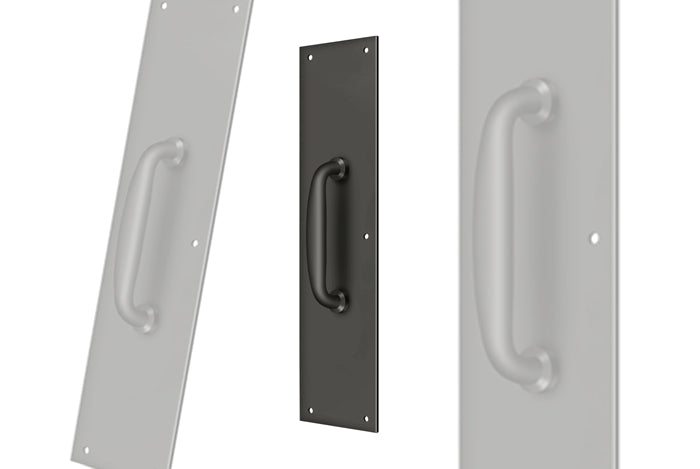 Deltana PPH55U10B Push Plate with Handle 3-1/2" x 15 " - Handle 5 1/2"; Oil Rubbed Bronze Finish