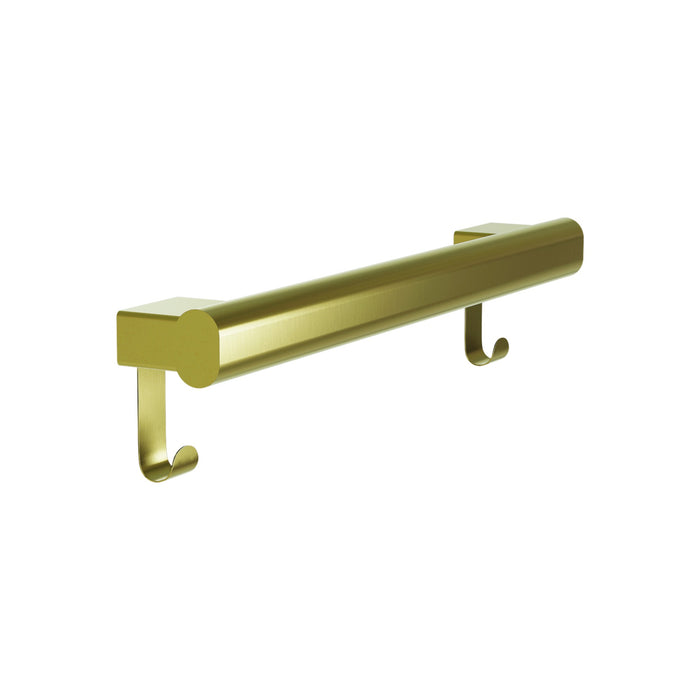 Grab Bar Oval, Stainless Satin-w/Hooks, 18" Brushed Brass