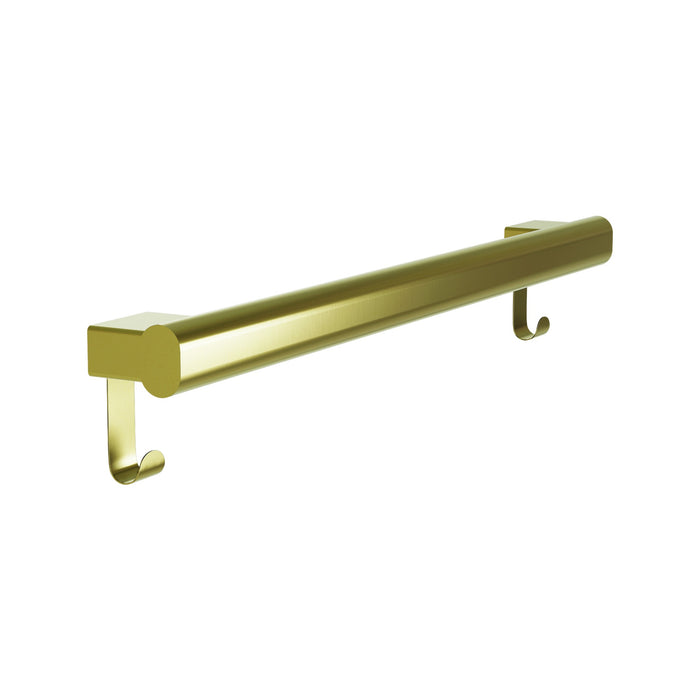 Grab Bar Oval, Stainless Satin-w/Hooks, 24" Brushed Brass