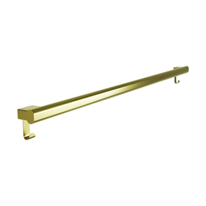 Grab Bar Oval, Stainless Satin-w/Hooks, 48" Brushed Brass