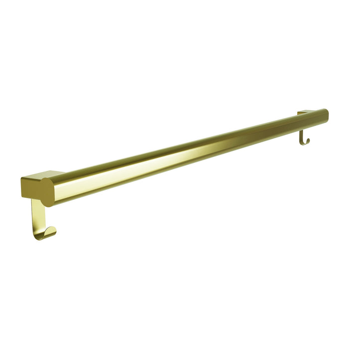 Grab Bar Oval, Stainless Satin-w/Hooks, 42" Brushed Brass