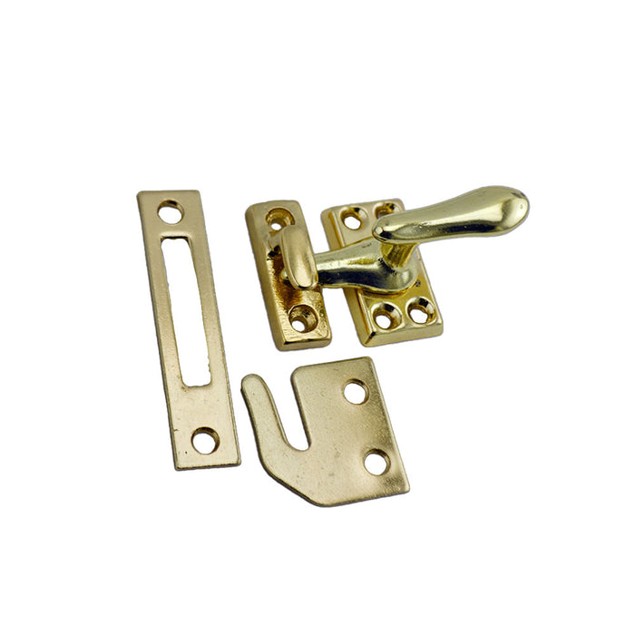 Ives Commercial 066A3 Aluminum Casement Fastener with Multiple Strikes Bright Brass Finish