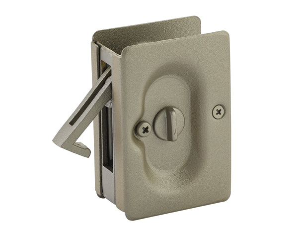 Emtek 2102TWB Priv Pocket Door Lock Tumbled White Bronze Finish