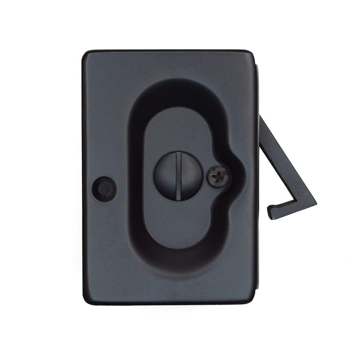 Emtek 2102US19 Priv Pocket Door Lock Flat Black Finish