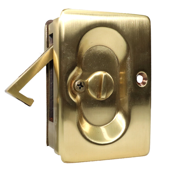 Emtek 2102US7 Priv Pocket Door Lock French Antique Brass Finish