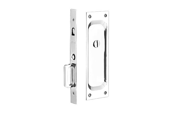 Emtek 2105US26134 Priv Pocket Door Mortise Lock for 1-3/4" Door Polished Chrome Finish