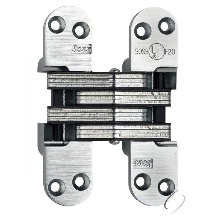 Soss 218ICUS26D 1-1/8" x 4-5/8" Heavy Duty Invisible Spring Hinge for 1-3/4" Doors Satin Chrome Finish
