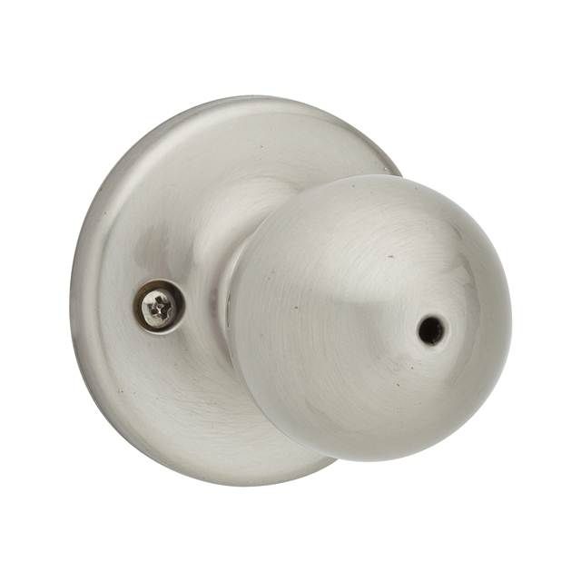 Kwikset 300P-15V1 Polo Knob Privacy Door Lock with New Chassis with 6AL Latch and RCS Strike Satin Nickel Finish