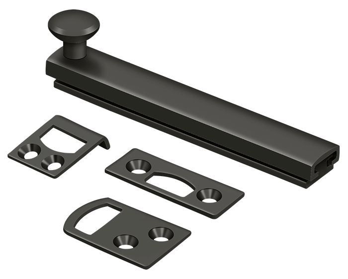 Deltana 4SBCS10B 4" Surface Bolt; Concealed Screw; Heavy Duty; Oil Rubbed Bronze Finish
