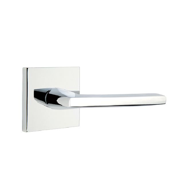 Emtek 5050HLOUS26 Helios Lever Dummy Pair with Square Rose for 1-1/4" to 2" Door Polished Chrome Finish