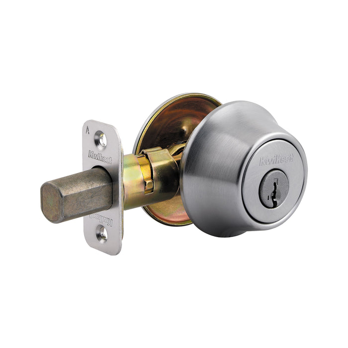Kwikset 660-26DSV1 Single Cylinder Deadbolt SmartKey with RCAL Latch and RCS Strike with New Chassis Satin Chrome Finish