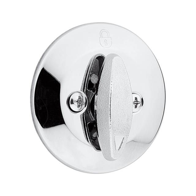 Kwikset 663-26V1 One Sided Turn Deadbolt with New Chassis with 2-3/8" Latch and SCS Strike Bright Chrome Finish