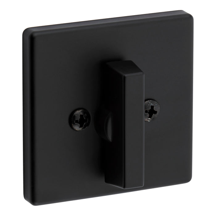 Kwikset 663SQT-514 One Sided Turn Square Deadbolt with 2-3/8" Latch and RCS Strike Matte Black Finish
