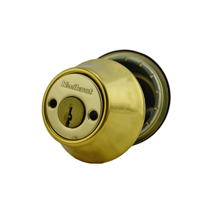 Kwikset 665-3V1 Double Cylinder Deadbolt with RCAL Latch and RCS Strike with New Chassis Bright Brass Finish