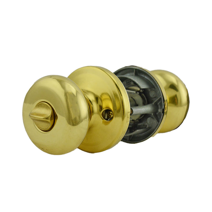 Kwikset 740H-3SV1 Hancock Knob Entry Door Lock SmartKey with New Chassis with 6AL Latch and RCS Strike Bright Brass Finish