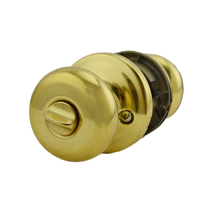 Kwikset 740H-3V1 Hancock Knob Entry Door Lock with New Chassis with 6AL Latch and RCS Strike Bright Brass Finish