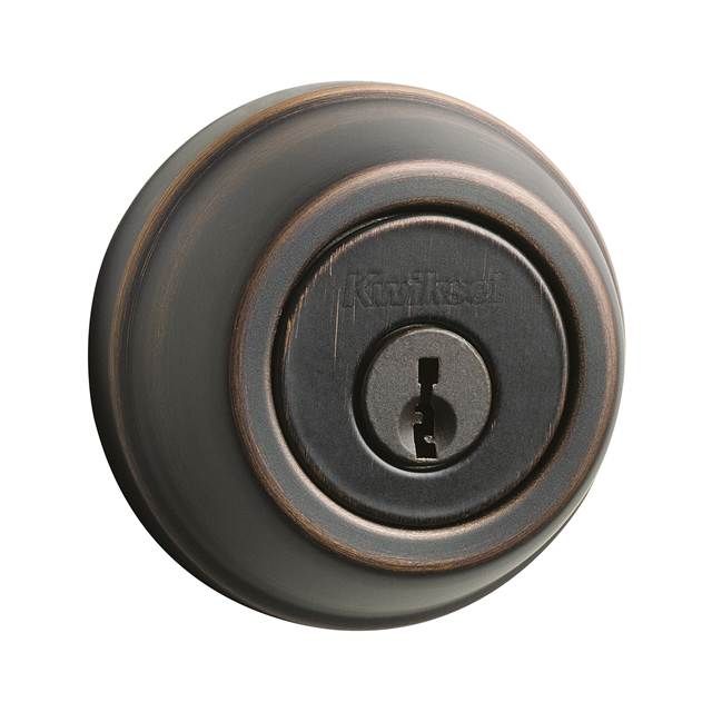 Kwikset 780-11P Single Cylinder Deadbolt with RCAL Latch and RCS Strike Venetian Bronze Finish