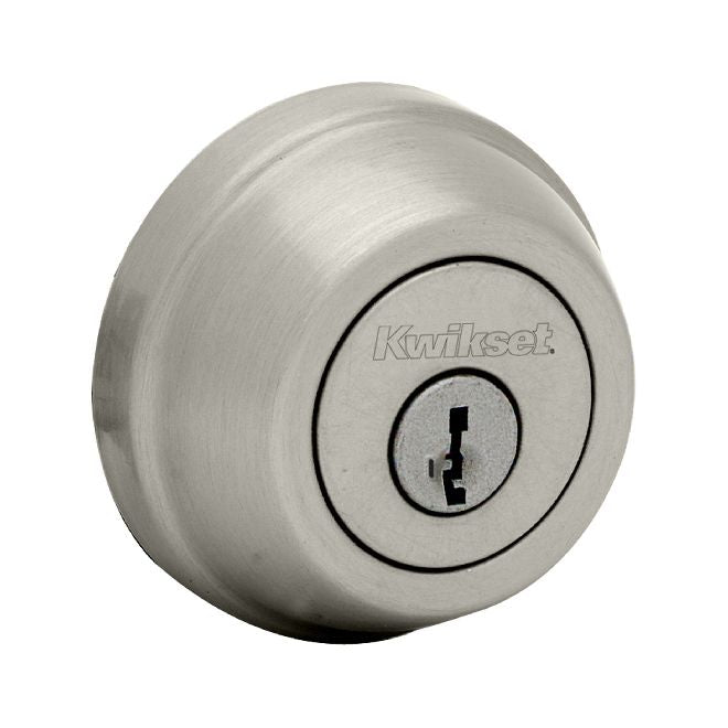 Kwikset 780-15S Single Cylinder Deadbolt SmartKey with RCAL Latch and RCS Strike Satin Nickel Finish