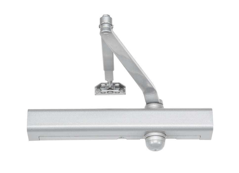 Norton 8301689 Adjustable Surface Mount Door Closer with Slim Line Cover and Sex Nuts Aluminum Finish