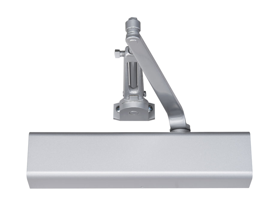 Norton 8501H689 Adjustable Hold Open Surface Mount Door Closer with Full Cover and Sex Nuts Aluminum Finish