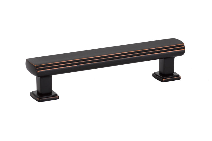 Emtek 86423US10B Art Deco Cabinet Pull with 4" Center to Center Oil Rubbed Bronze Finish