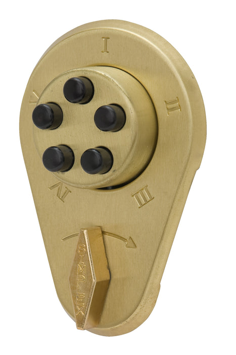 Kaba Simplex 91704 Auxiliary Lock with Thumbturn; Deadlocking Spring Latch with Latch Holdback for 1-3/8" to 1-1/2" Door Satin Brass Finish