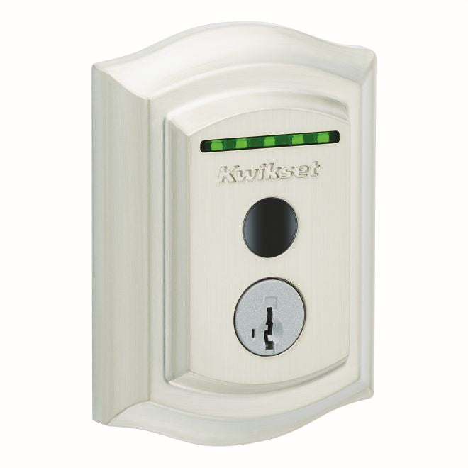 Kwikset 959TRLFPRT-15S Halo Touch Traditional Fingerprint Deadbolt with Built-in Wifi and SmartKey Backup Satin Nickel Finish