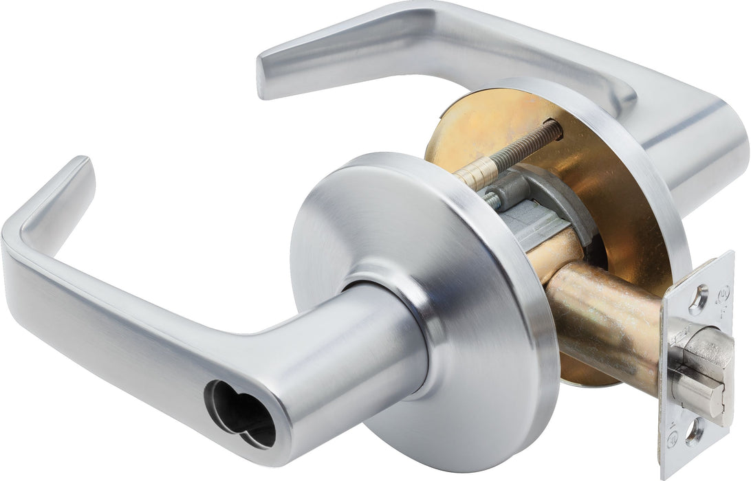 Best 9K37T15DS3626 9K Series 2-3/4" Backset 7 Pin Dormitory 15 Lever and D Rose with ANSI Strike Less Core Satin Chrome Finish